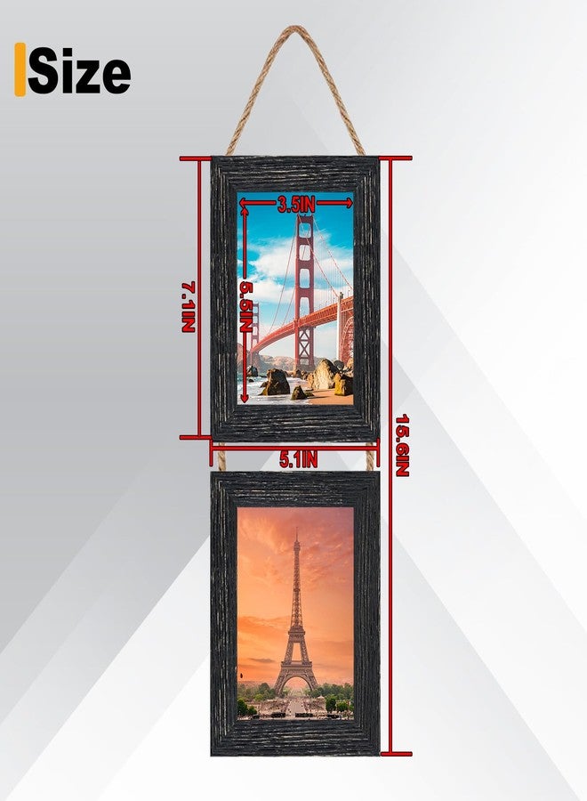 Rexllon 4x6 Wall Hanging Picture Frames Collage with 2 Opening Black Frames - Image 2